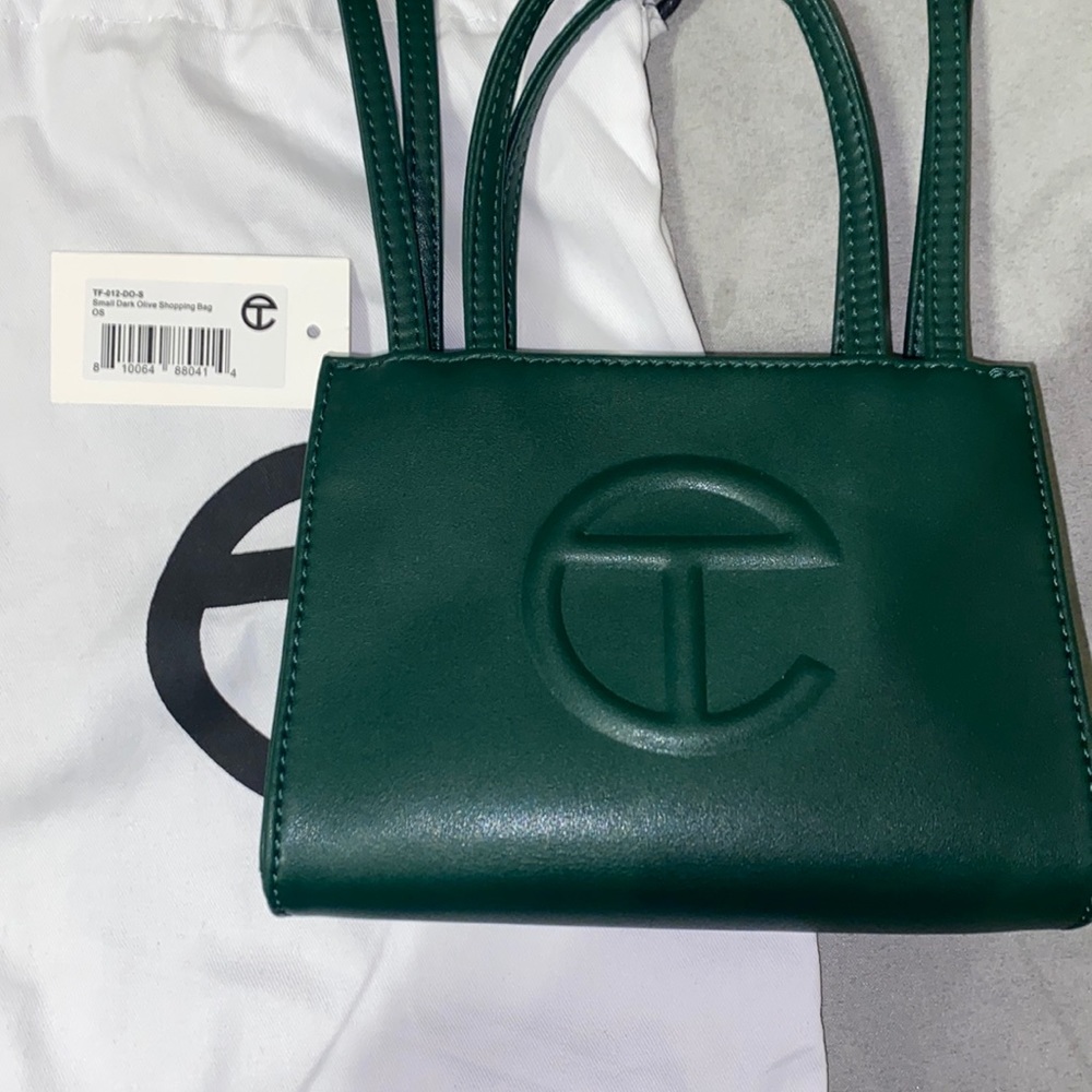 Small dark olive Telfar bag
